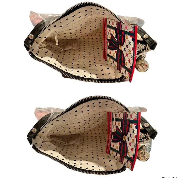 Brighton Holiday Love & Joy Pouch Canvas Hearts Bow Rainbow Colorful Purse NWT - Picture 5 of 10